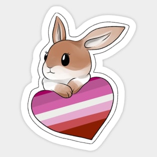 lesbian pride bunny Sticker